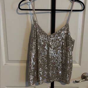 Express Shimmering Silver Sequin Cami